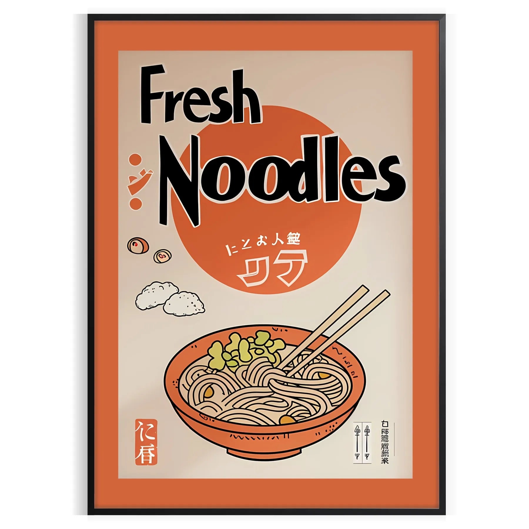 space stunning ramen kitchen poster striking black brown palette wall art artwork unique gift food lovers enthusiasts convenience