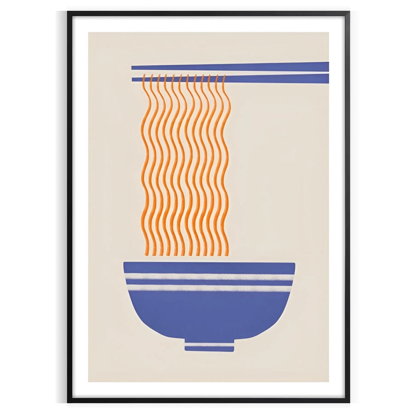 space vibrant Ramen Kitchen poster orange gray food lovers eye wall art room culinary haven unique gift available A4 cm A0