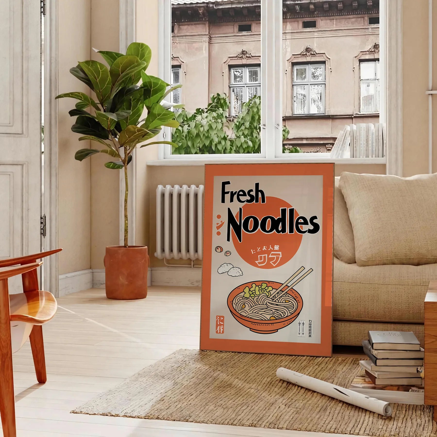 space stunning ramen kitchen poster striking black brown palette wall art artwork unique gift food lovers enthusiasts convenience