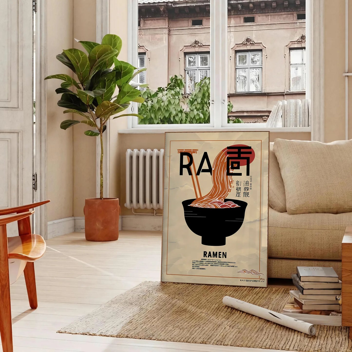 kitchen ramen lover paradise stunning black brown poster wall art unique gift artwork essence bustling sizes A4 cm A0