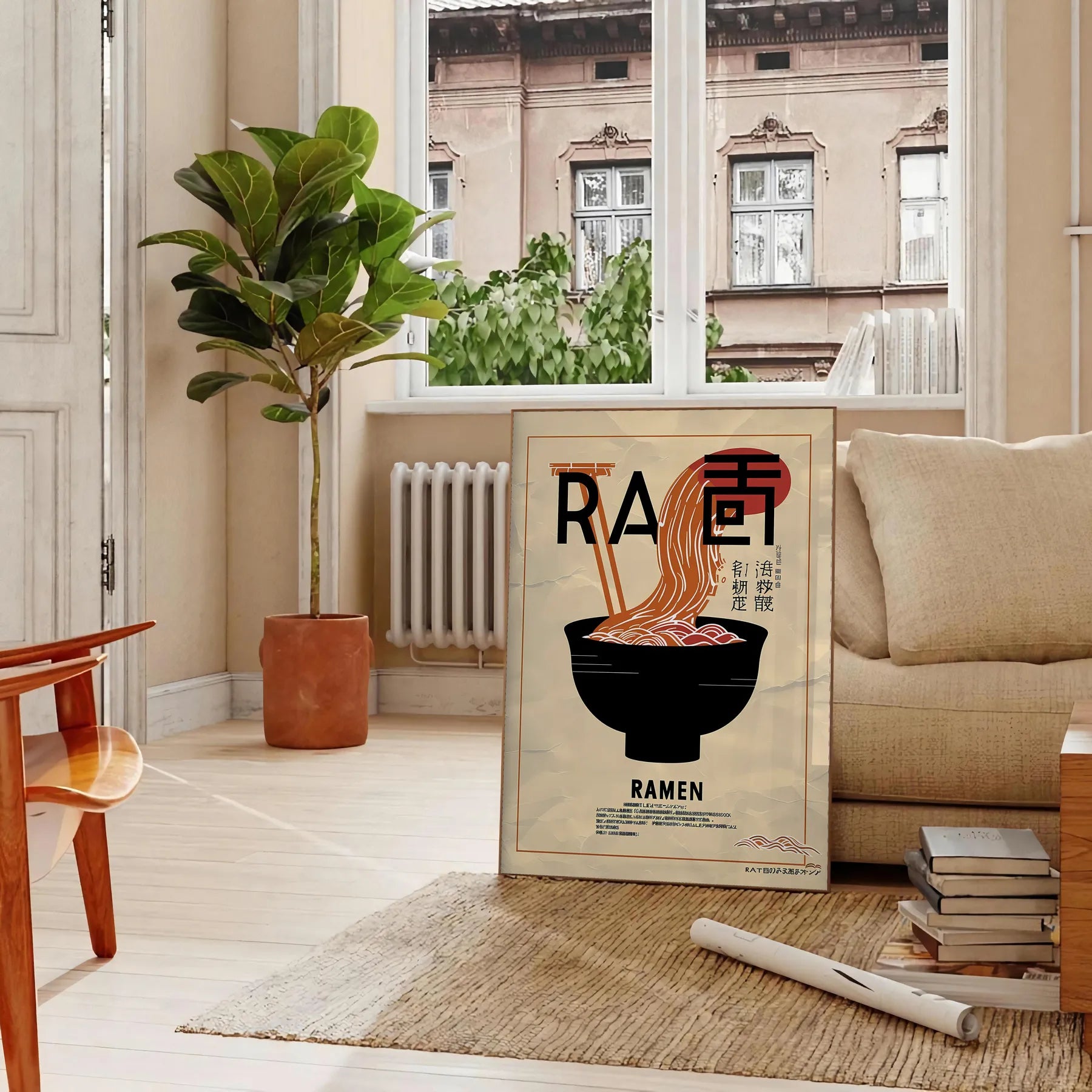 kitchen ramen lover paradise stunning black brown poster wall art unique gift artwork essence bustling sizes A4 cm A0