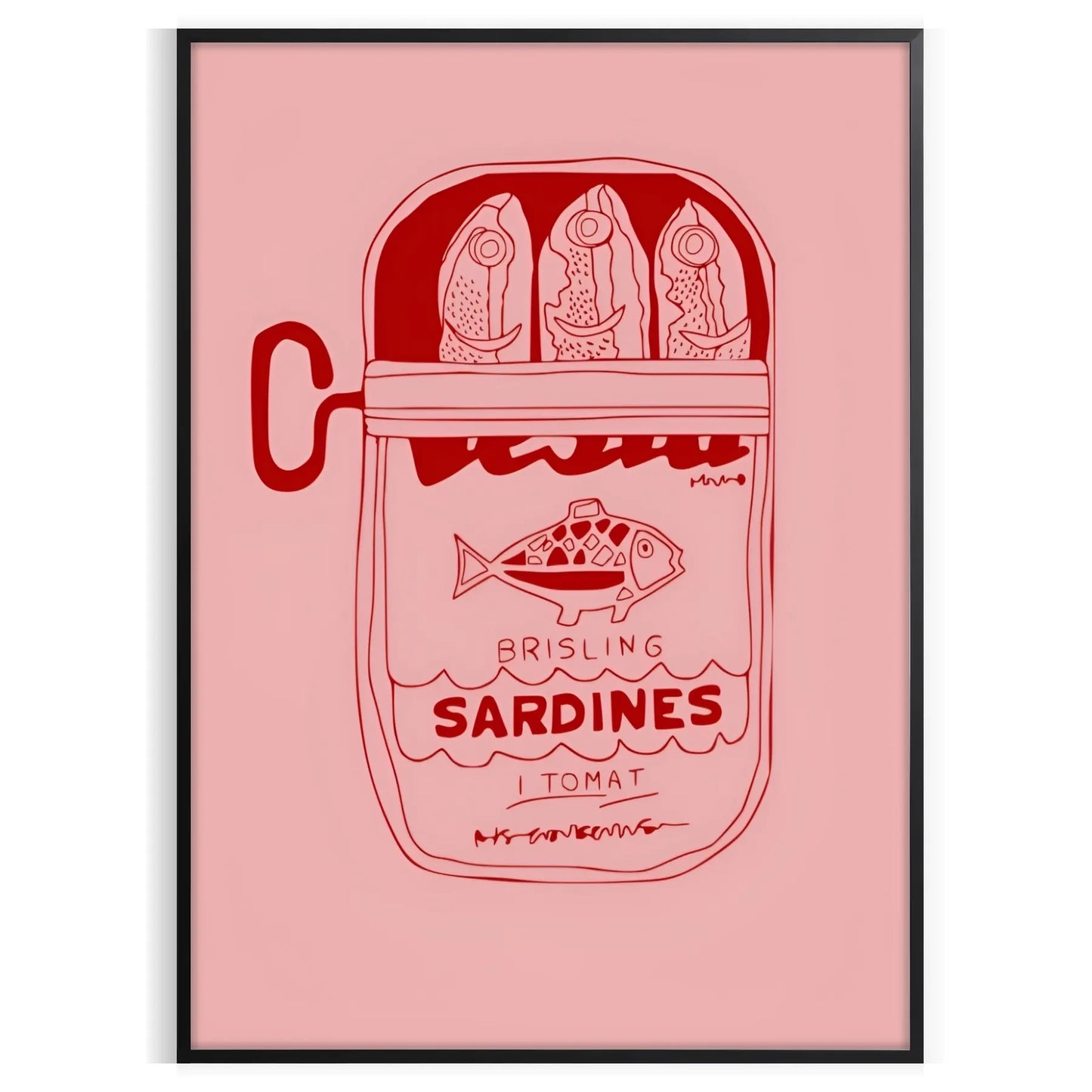 space Sardine Kitchen poster rustic brown gray hues unique wall art charming culinary touch room perfect gift sizes A4 cm A0