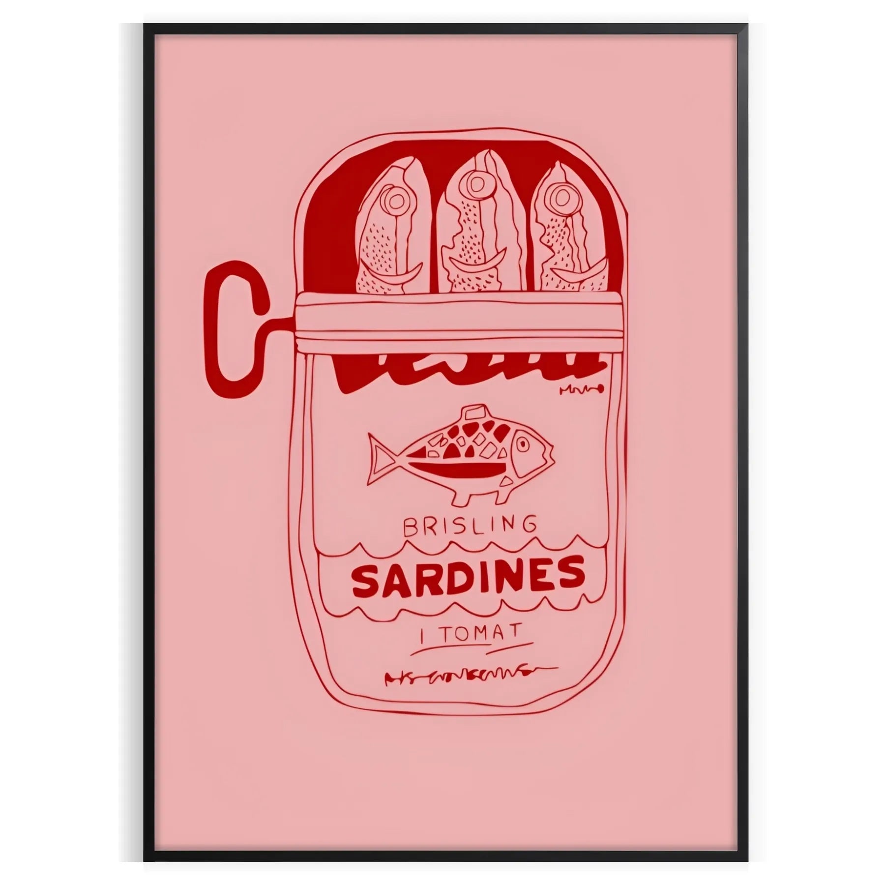 space Sardine Kitchen poster rustic brown gray hues unique wall art charming culinary touch room perfect gift sizes A4 cm A0