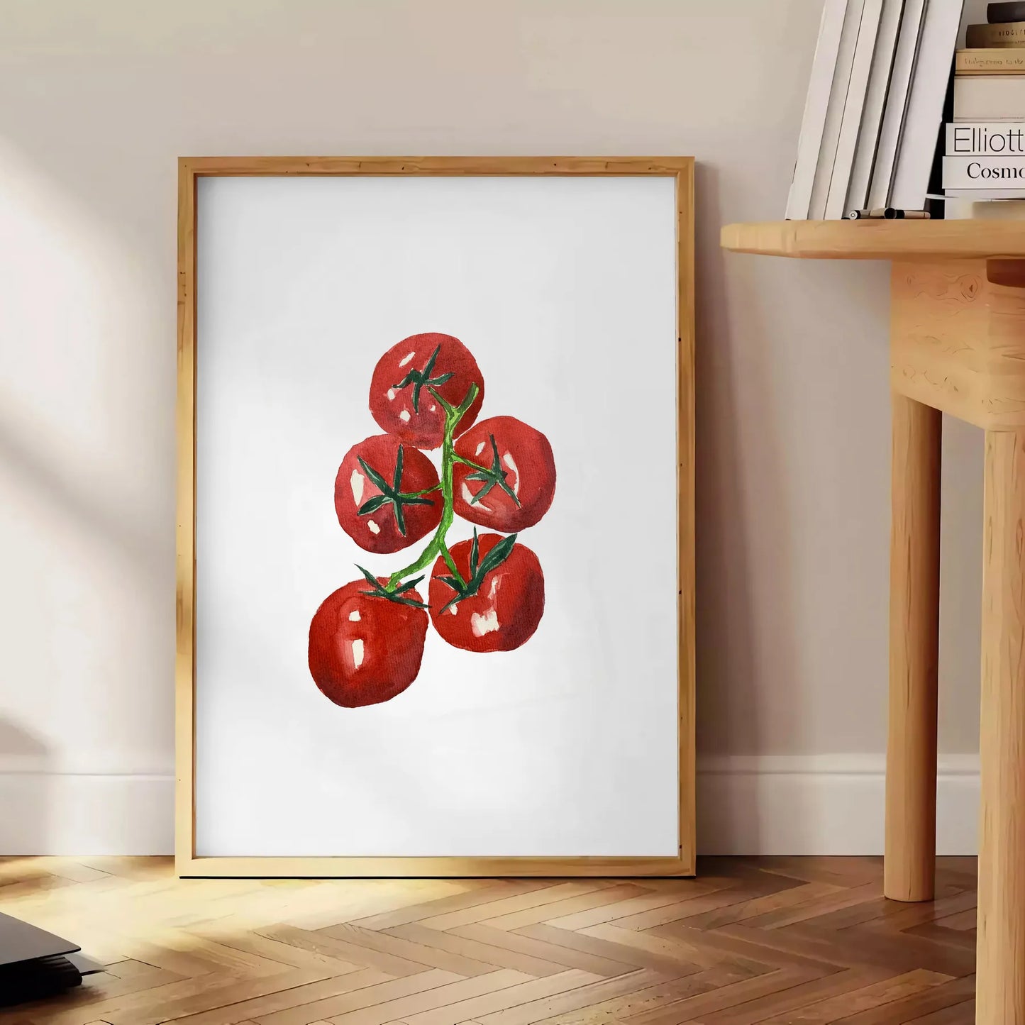 kitchen captivating tomatoes poster earthy brown lush green tones vibrant wall art perfect food lovers ideal gift space stunning artwork print